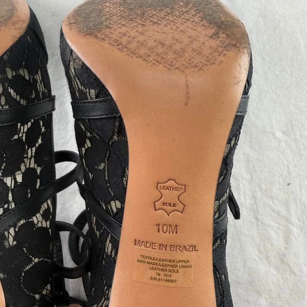 Tory Burch Sutton 100mm Pump Camellia Lace Strappy Womens 10M